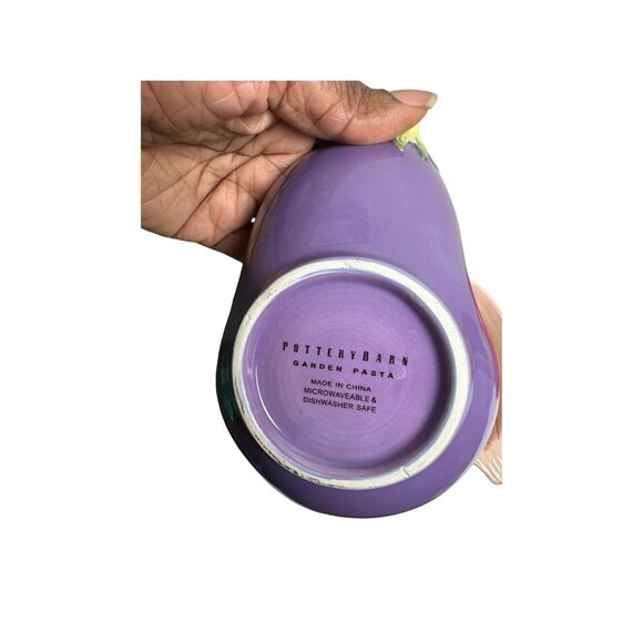 Pottery Barn Garden Pasta Bowls Vegetables Eggplant Tomato Onion Avocado 4pc - Picture 3 of 4